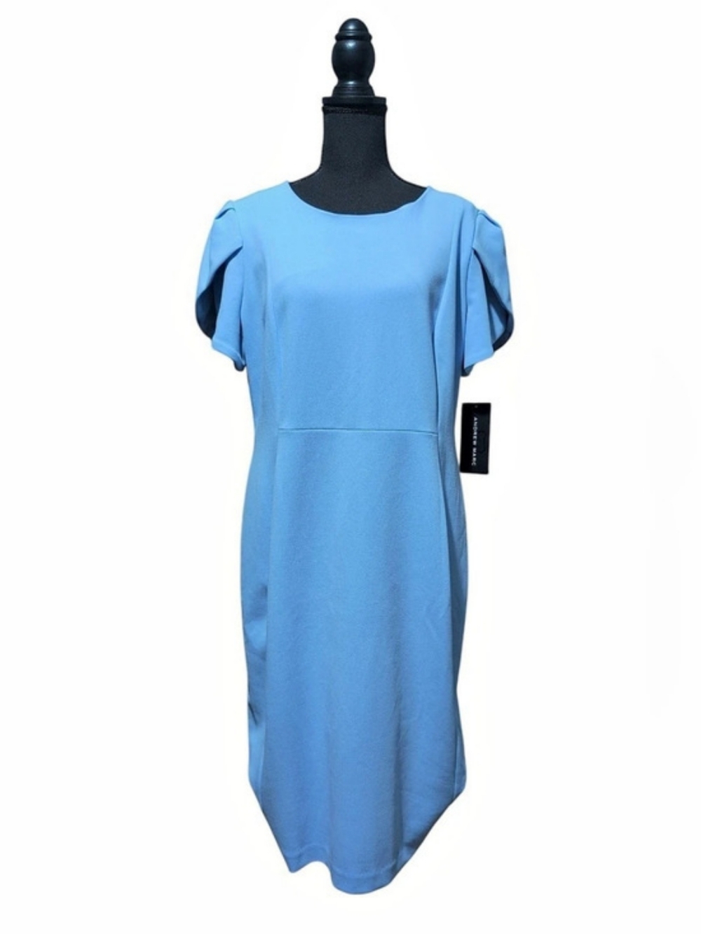 Andrew Marc Blue Short Sleeve Midi Dress Size 16 NWT